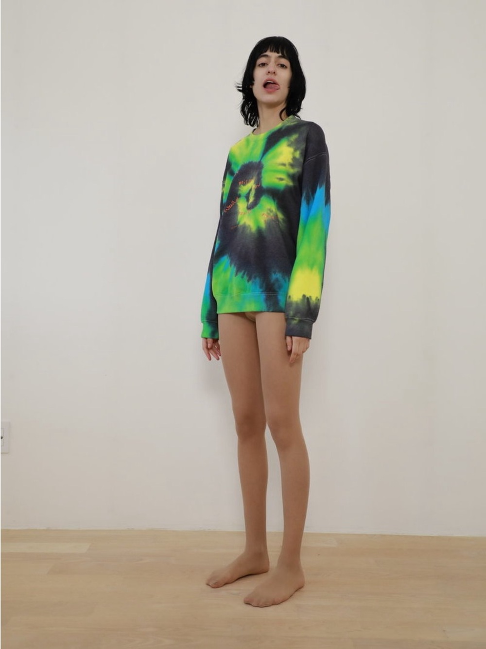 Collina Strada Black, Blue & Green Tie-Dye Crewneck Sweatshirt